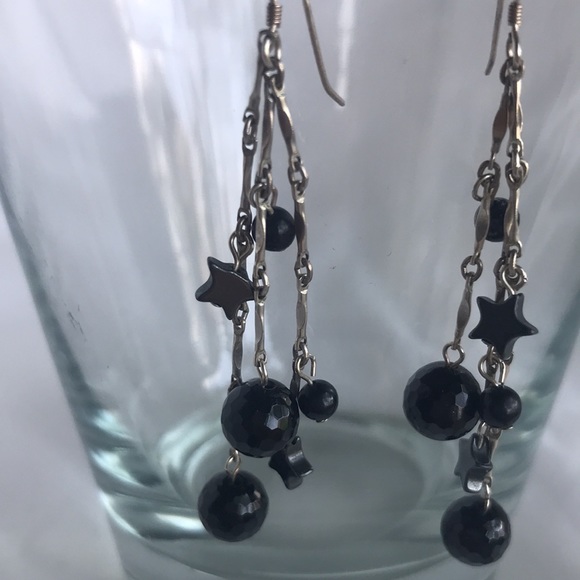 Dangle stars and sphere earrings - Picture 2 of 2